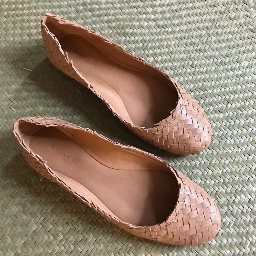 COACH Woven Leather Ballet Flats Like New